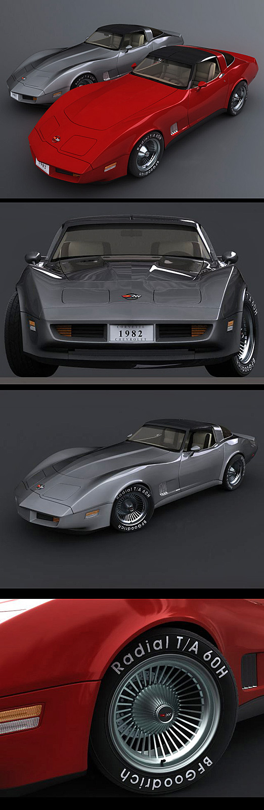 3d modelling car Chevrolet Corvette 1982