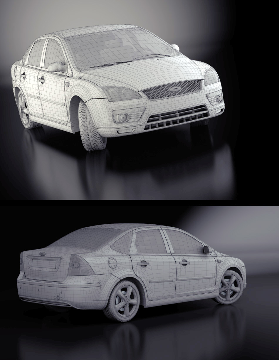 Визуализация 3d модели Ford Focus II